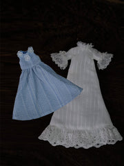 Blue White Floral Blythe 1/6 BJD Outfit  Flat Lay | ToastDoll