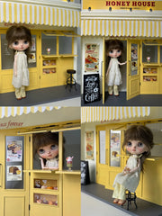 1/6 1/12 Scale Miniature Dollhouse DIY Kit, House