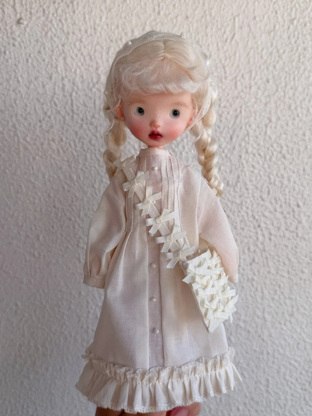 Pleated Cotton 1/6 BJD Outfit On Doll Display | ToastDoll