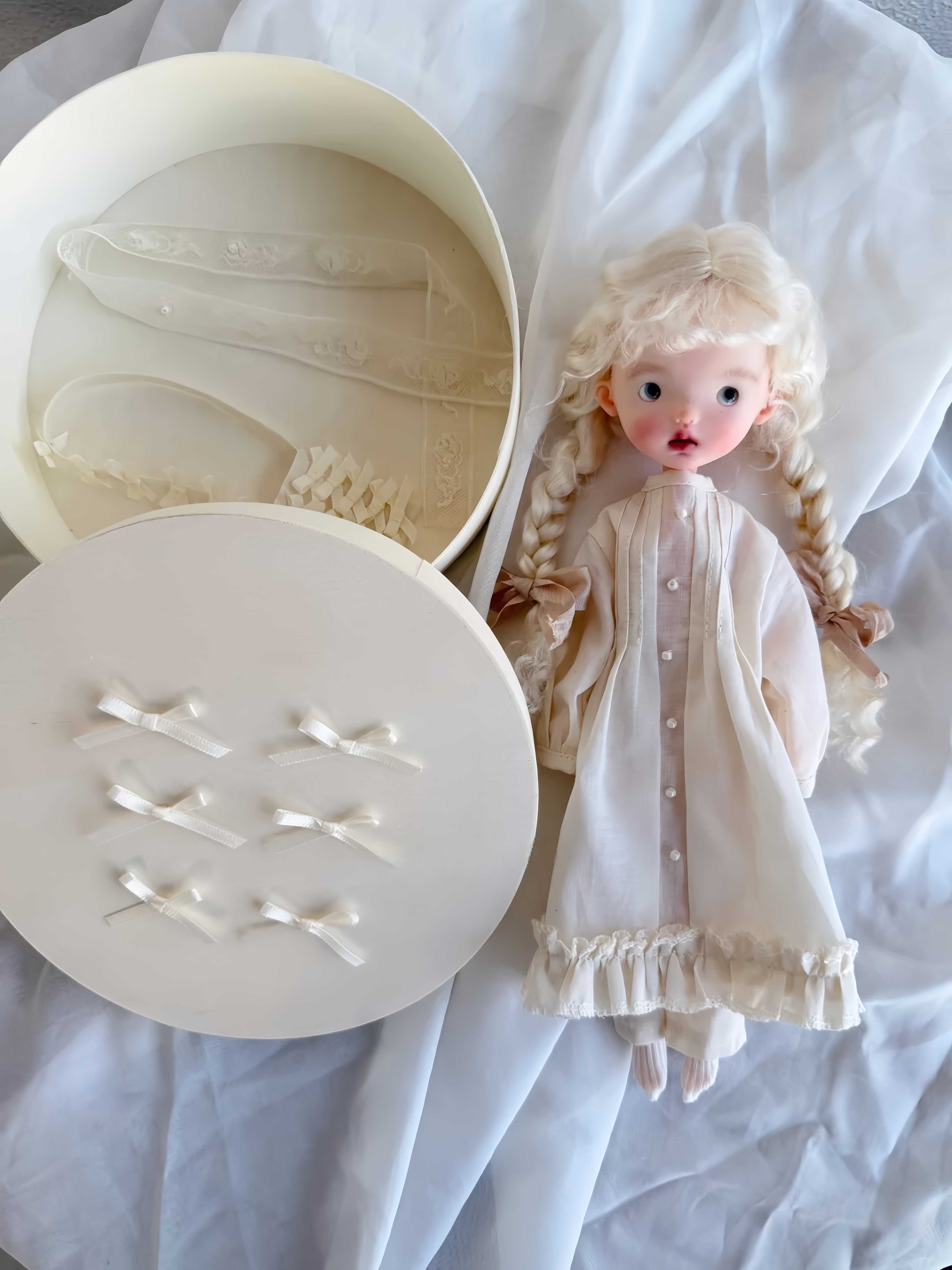 Pleated Cotton 1/6 BJD Outfit Front View | ToastDoll