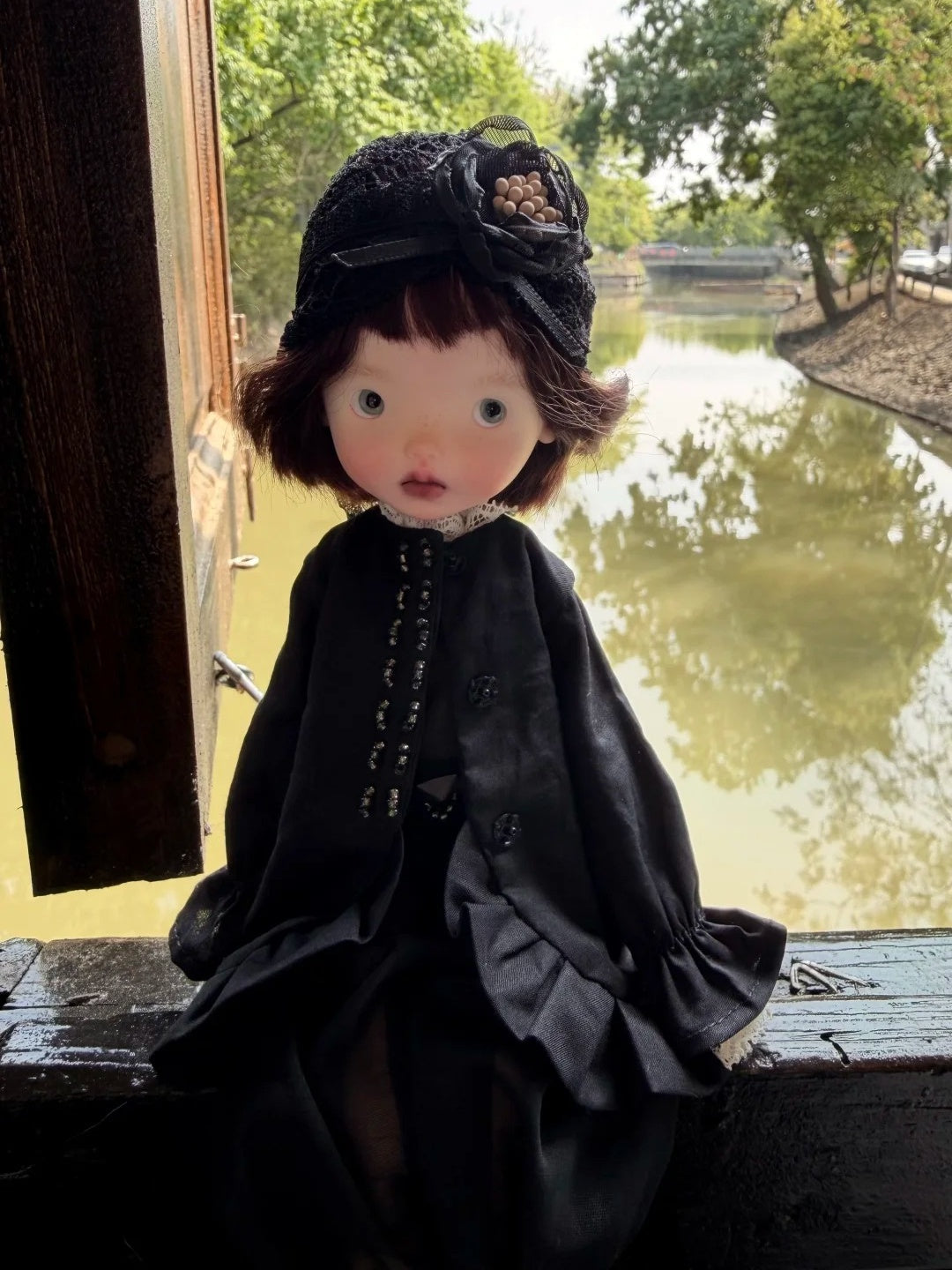 Black Vintage Gauze 1/6 BJD Outfit Half Body Shot | ToastDoll