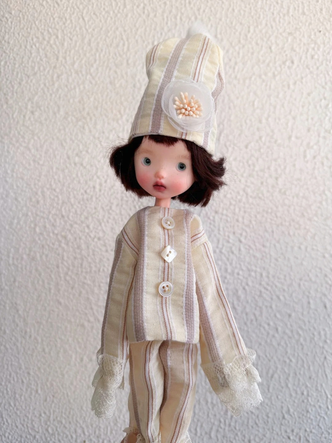 Striped Cotton 1/6 BJD PajamasFront View | ToastDoll