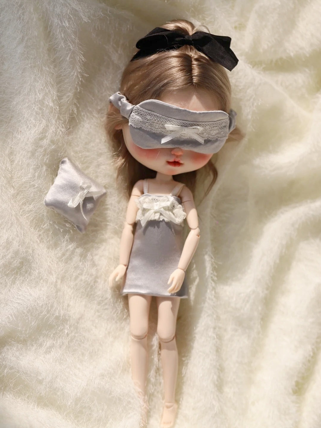 Elegant Grey Silk Lace Blythe Chemise | ToastDoll