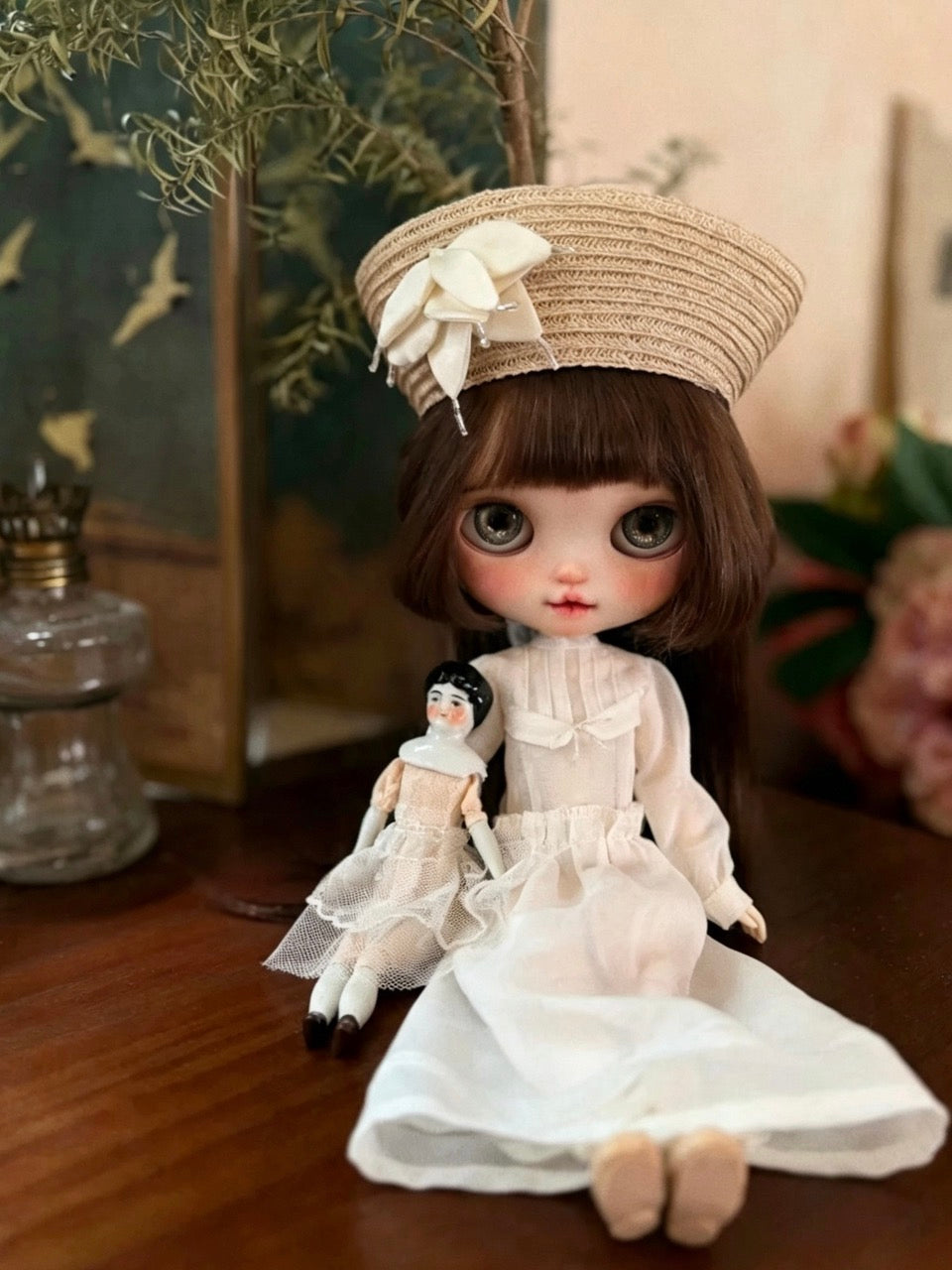 Straw Hat Blythe BJD Dress Set - Handmade Doll Clothes - ToastDoll