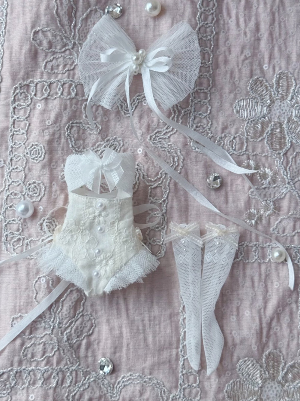 Lace Lingerie Blythe 1/6 BJD Set Flat Lay | ToastDoll