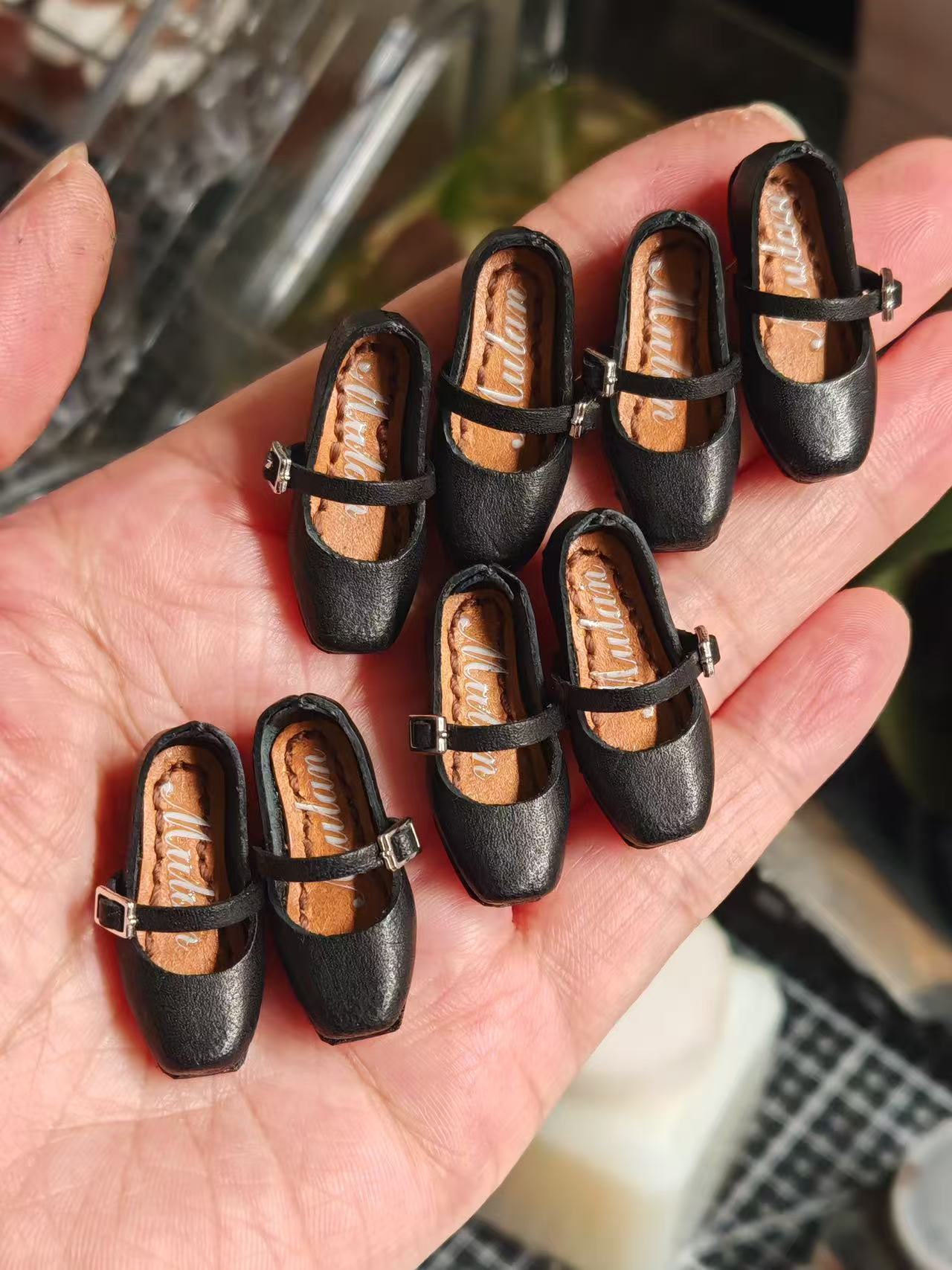 Black Square Toe T Strap Blythe Flats | ToastDoll