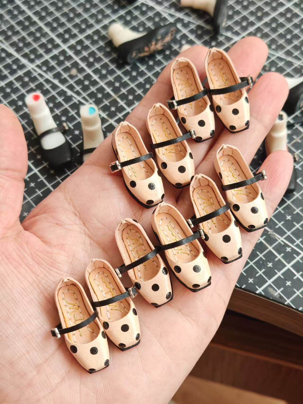Square Toe T Strap Blythe Flats - Handmade Doll Shoes - ToastDoll