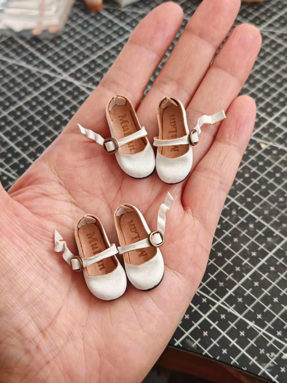 White Round Toe T Strap Blythe Flats | ToastDoll