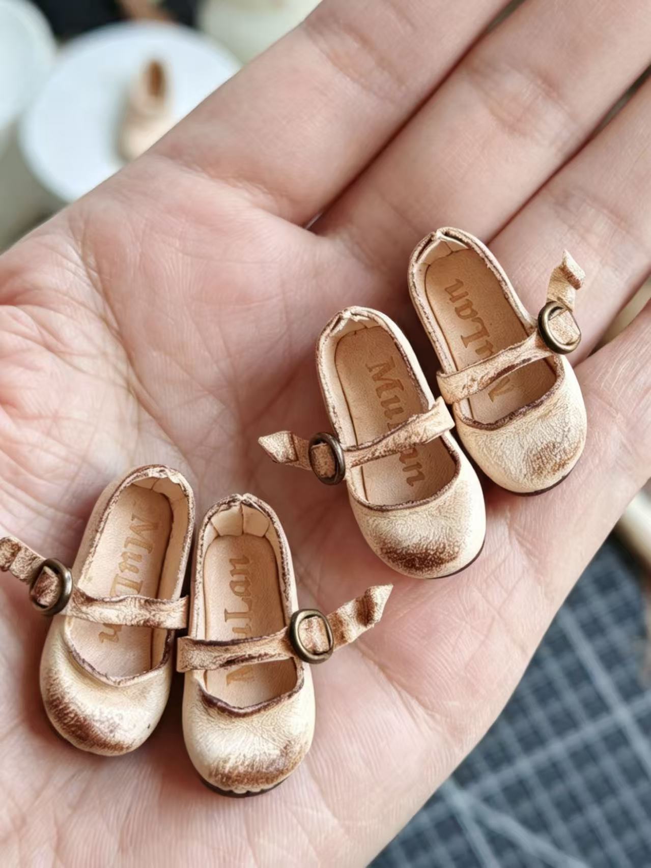 Beige Round Toe T Strap Blythe Flats | ToastDoll