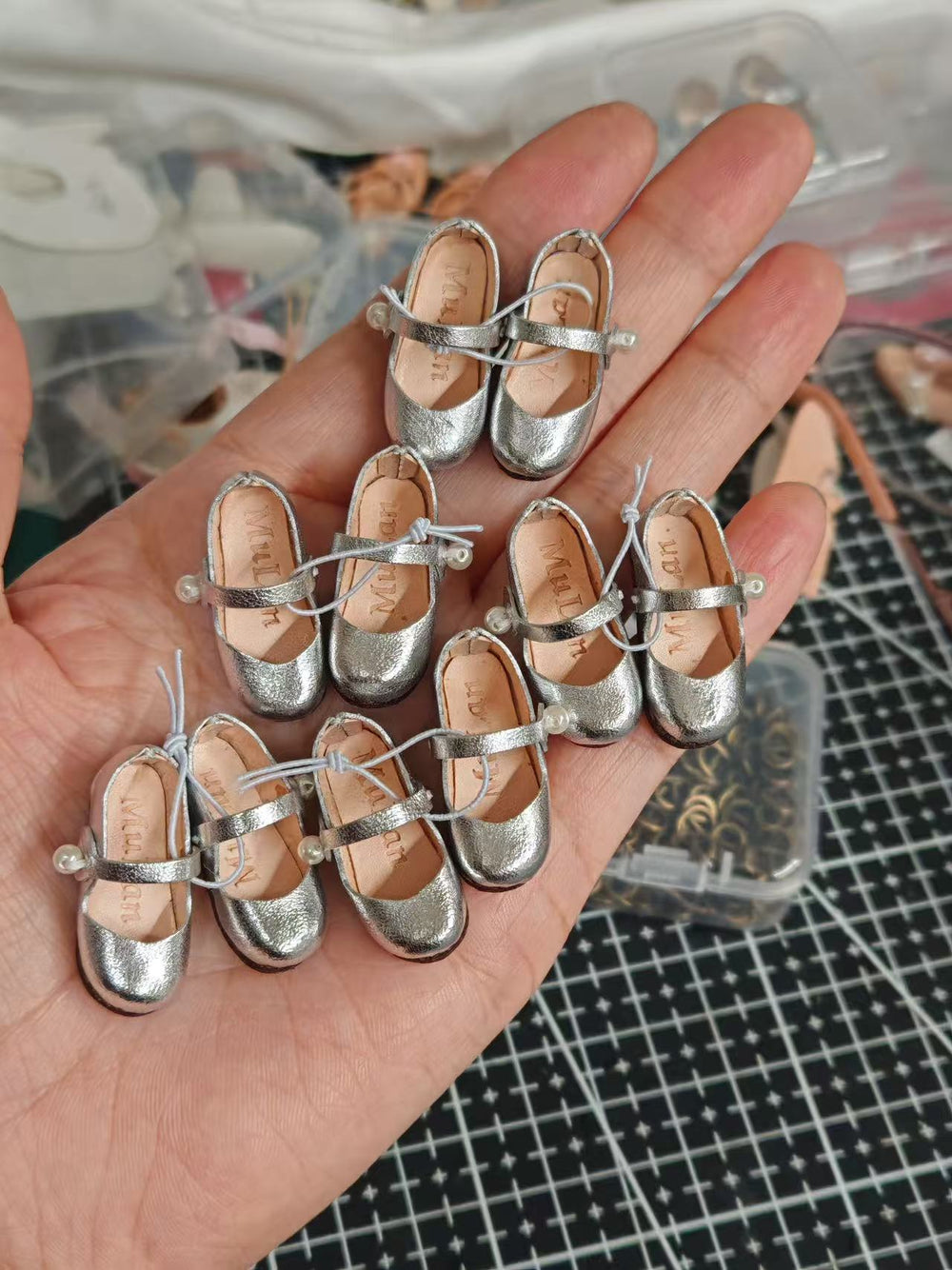 Silver Round Toe T Strap Blythe Flats | ToastDoll