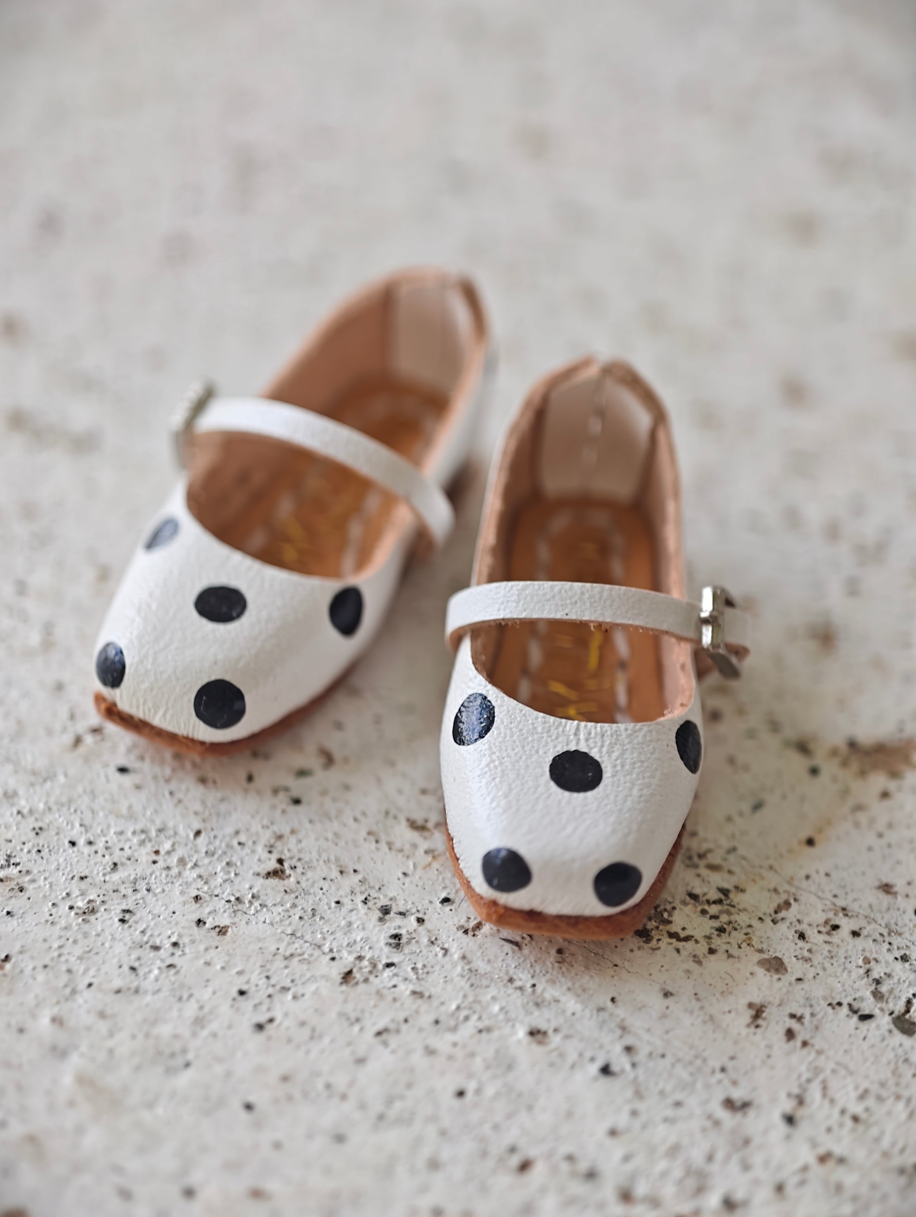 [IN STOCK] Cute Leather Blythe Flats - Handmade Doll Shoes - ToastDoll