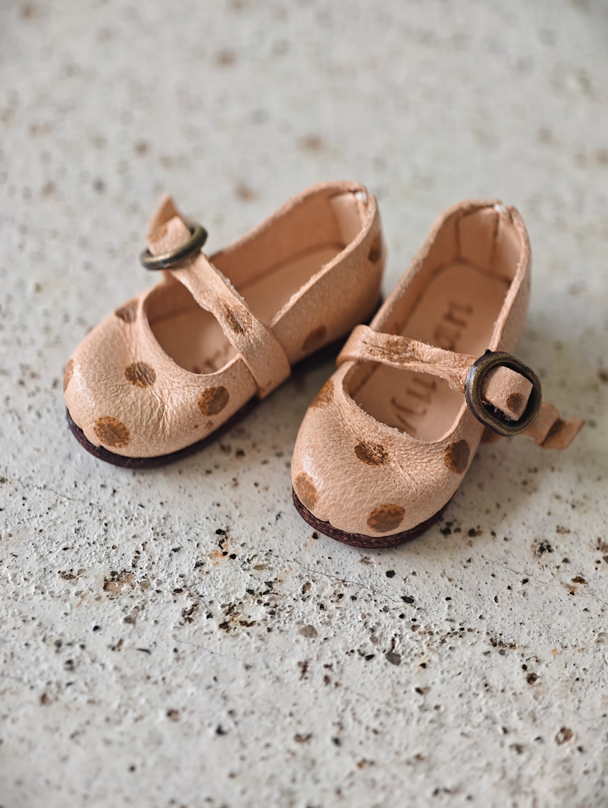 [IN STOCK] Cute Leather Blythe Flats - Handmade Doll Shoes - ToastDoll