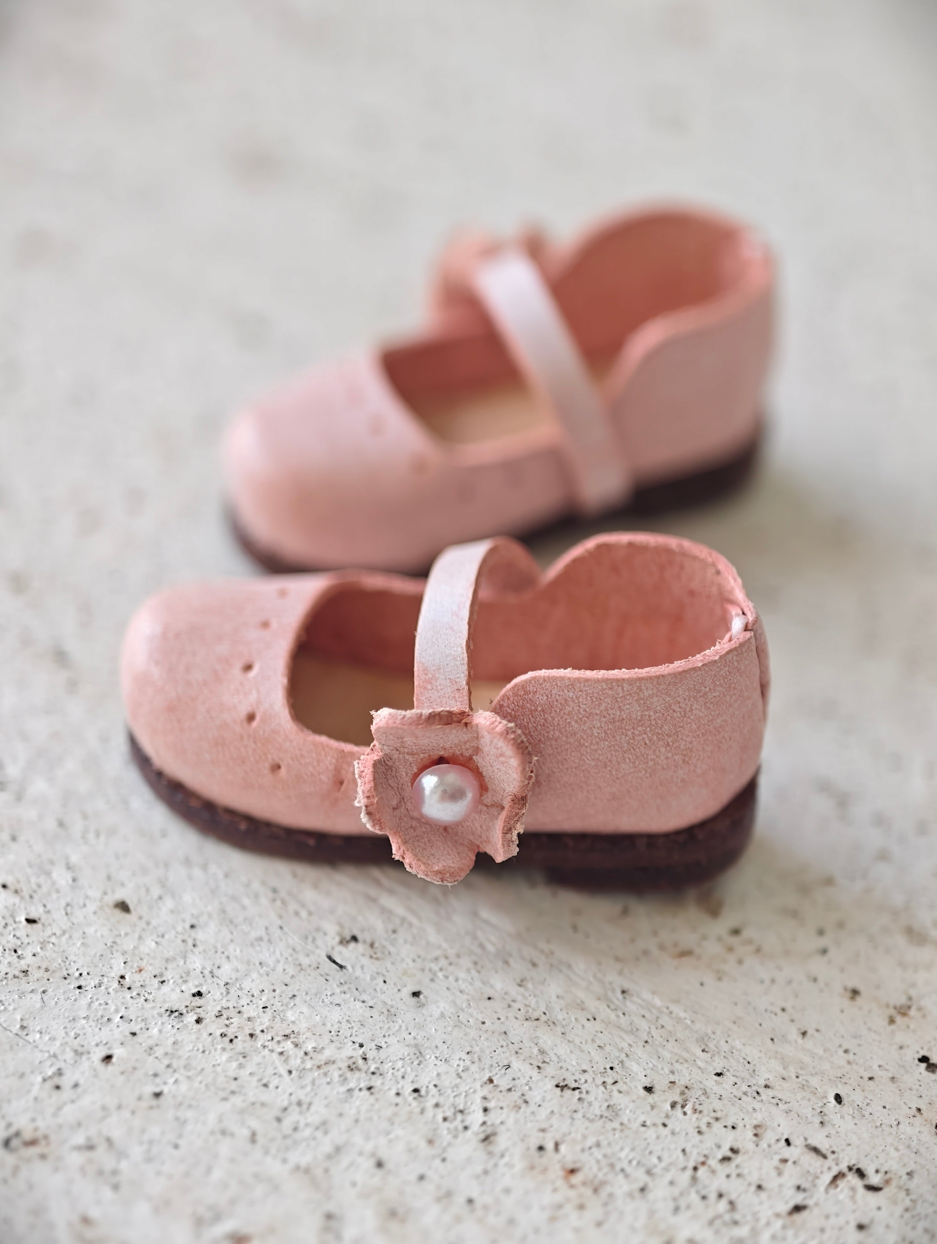 [IN STOCK] Cute Leather Blythe Flats - Handmade Doll Shoes - ToastDoll