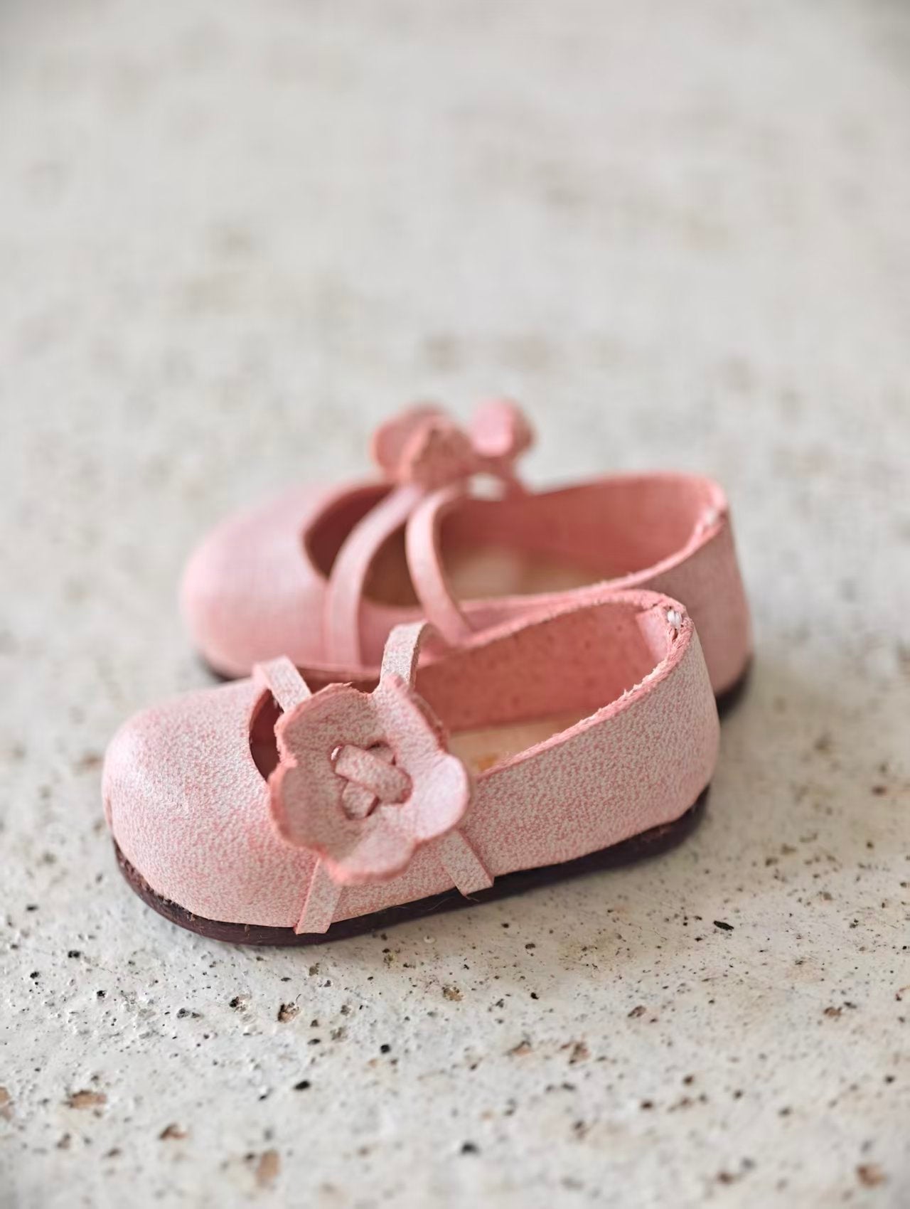 [IN STOCK] Cute Leather Blythe Flats - Handmade Doll Shoes - ToastDoll