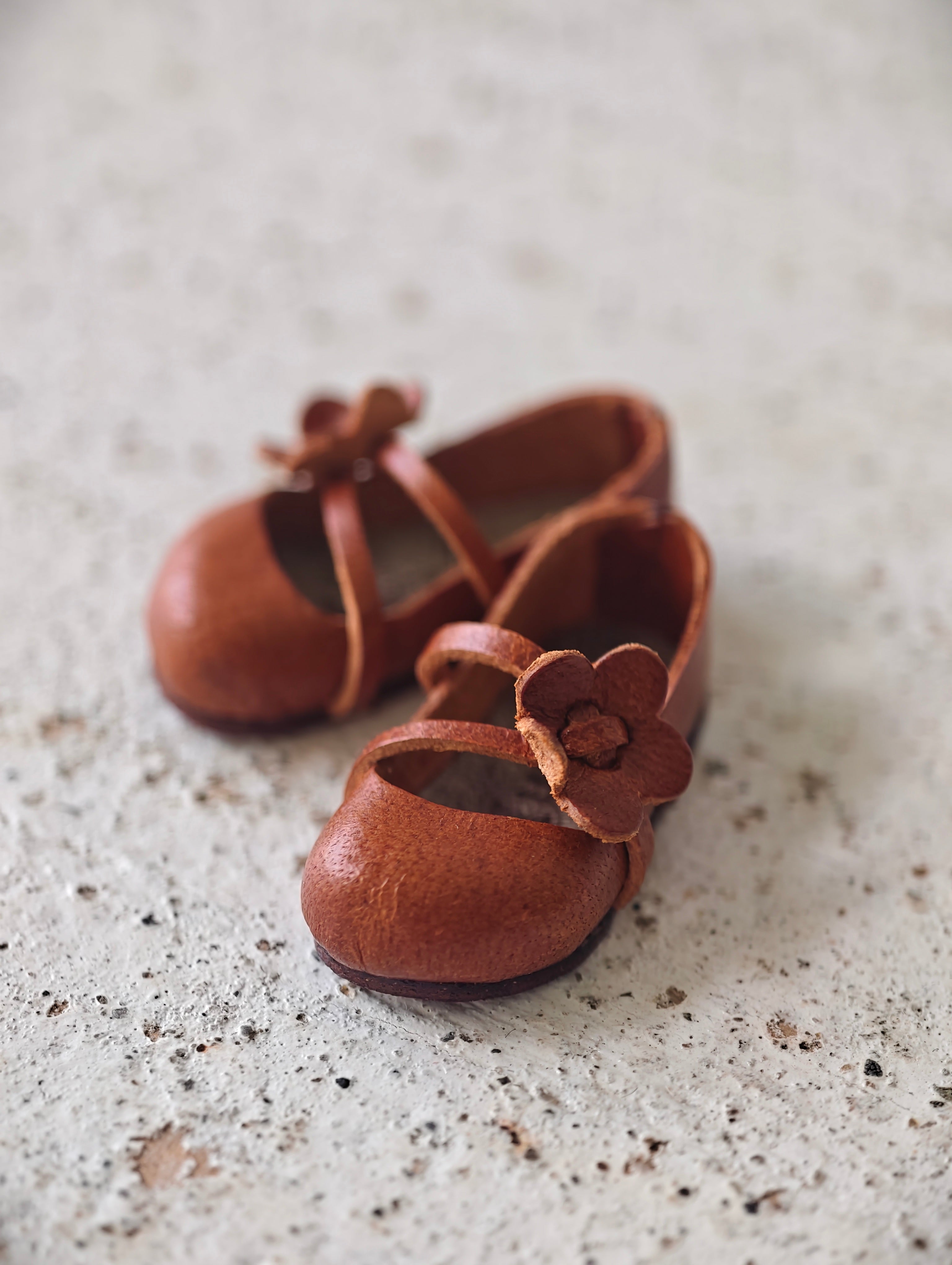 [IN STOCK] Cute Leather Blythe Flats - Handmade Doll Shoes - ToastDoll