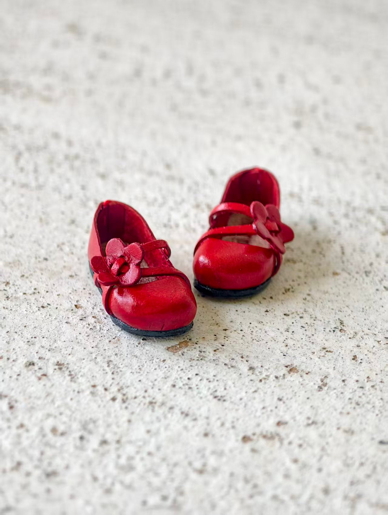 [IN STOCK] Cute Leather Blythe Flats - Handmade Doll Shoes - ToastDoll