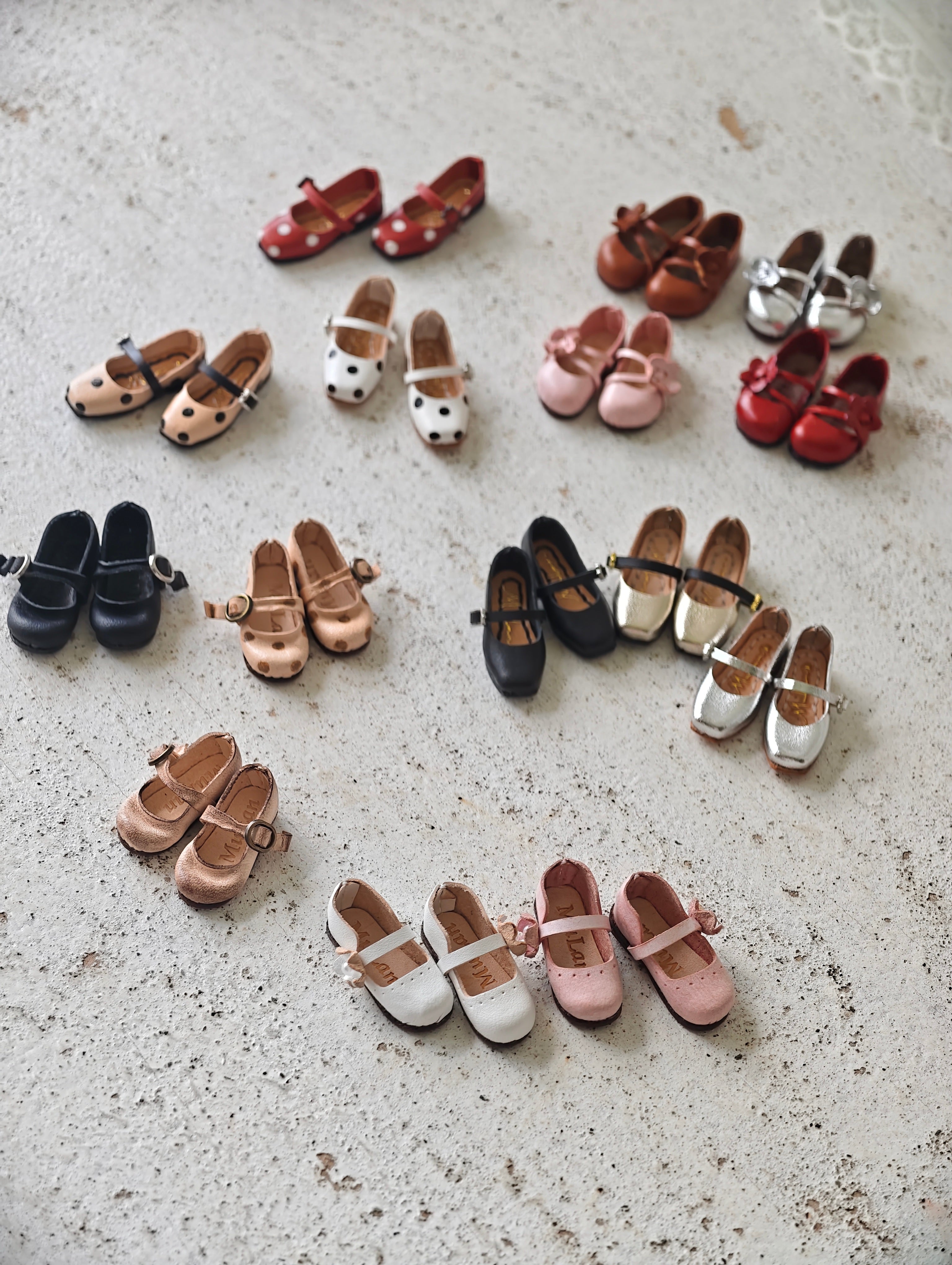 [IN STOCK] Cute Leather Blythe Flats - Handmade Doll Shoes - ToastDoll