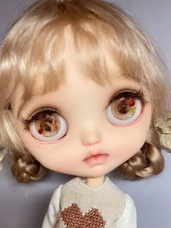 Handmade Blythe Eyechips, Pink Tone, Rabbit & Rose