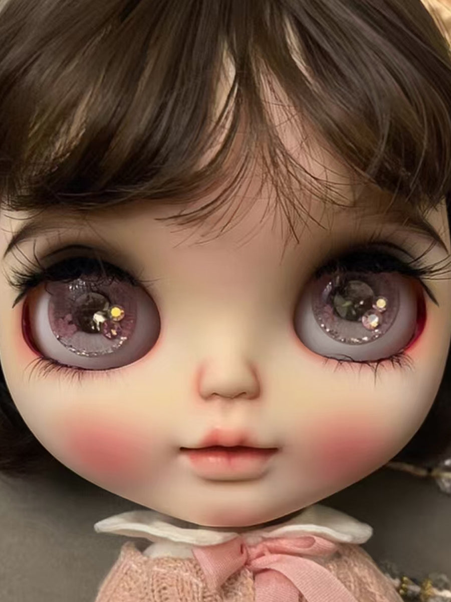 Handmade Blythe Eyechips, Pink Tone, Crystal