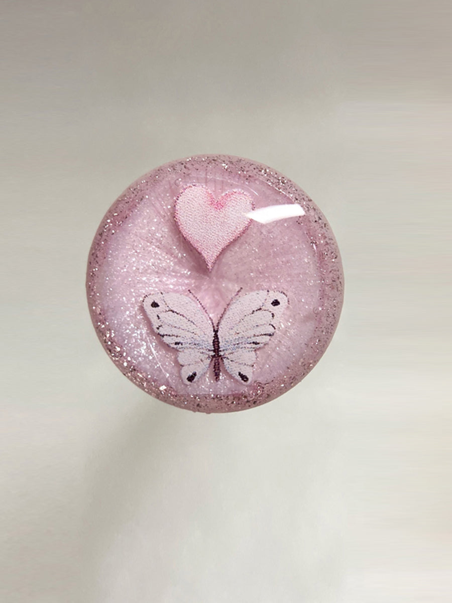 Handmade Blythe Eyechips, Pink Tone, Butterfly