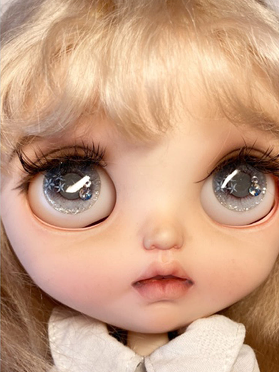 Handmade Blythe Eyechips, Blue Tone, Flower