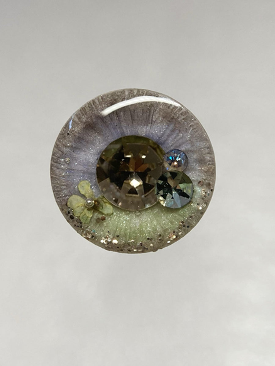 Handmade Blythe Eyechips, Green Tone, Flower