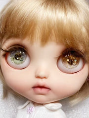Handmade Blythe Eyechips, Green Tone, Flower