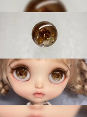 Handmade Blythe Eyechips, Brown Tone, Snow