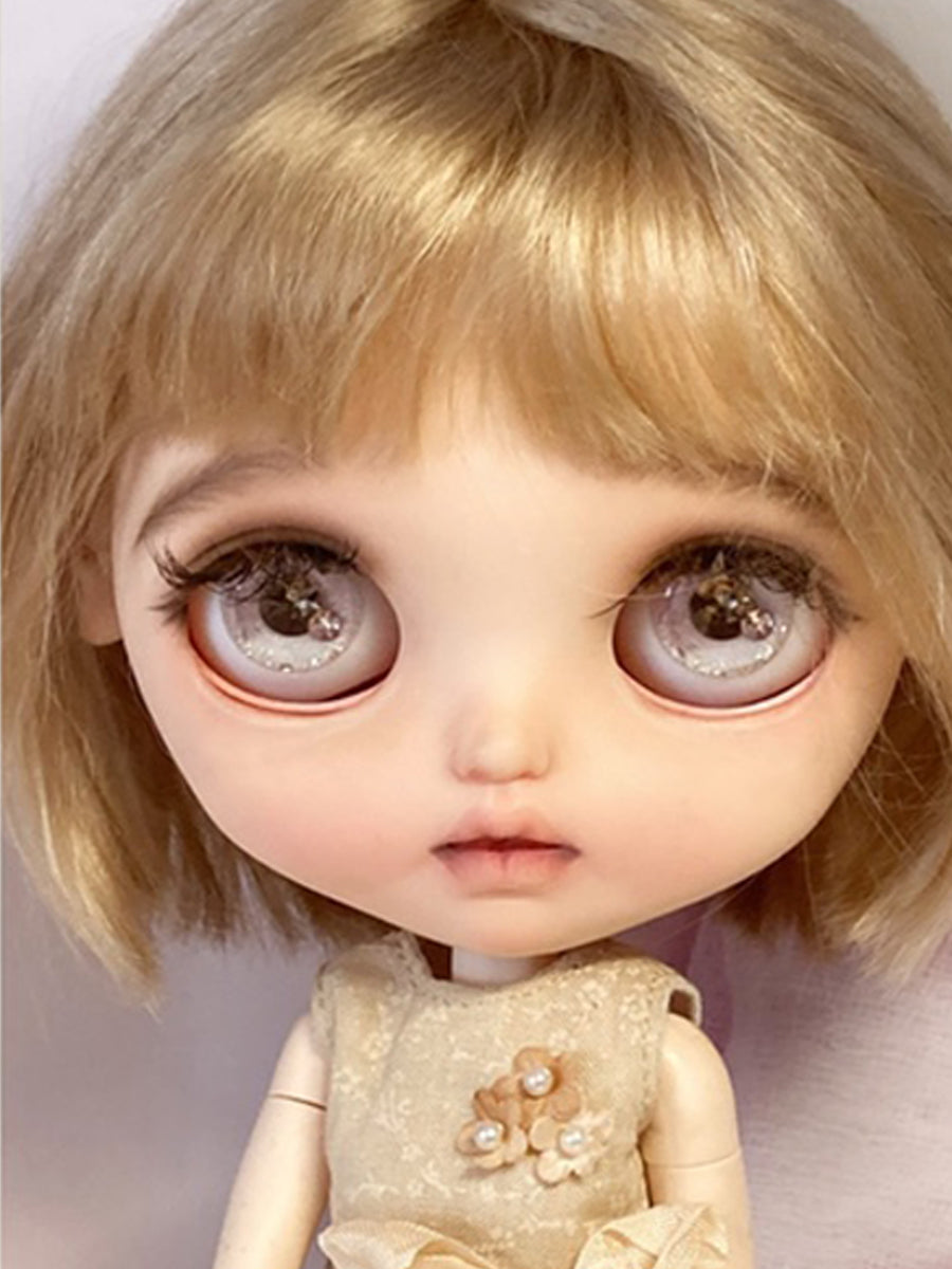 Handmade Blythe Eyechips, Pink Tone, Leaves