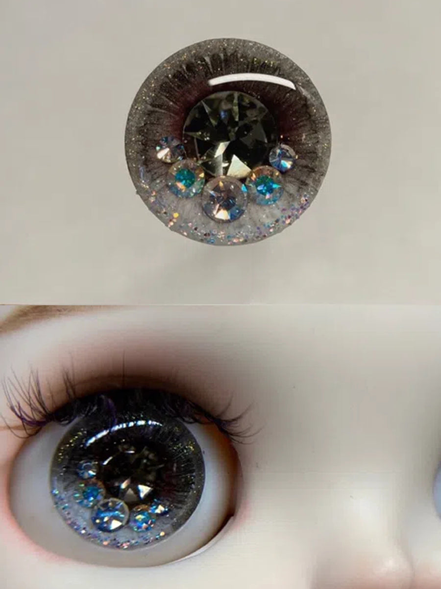 Handmade Blythe Eyechips, Black Tone, Crystal