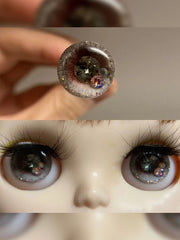 Handmade Blythe Eyechips, Black Tone, Crystal