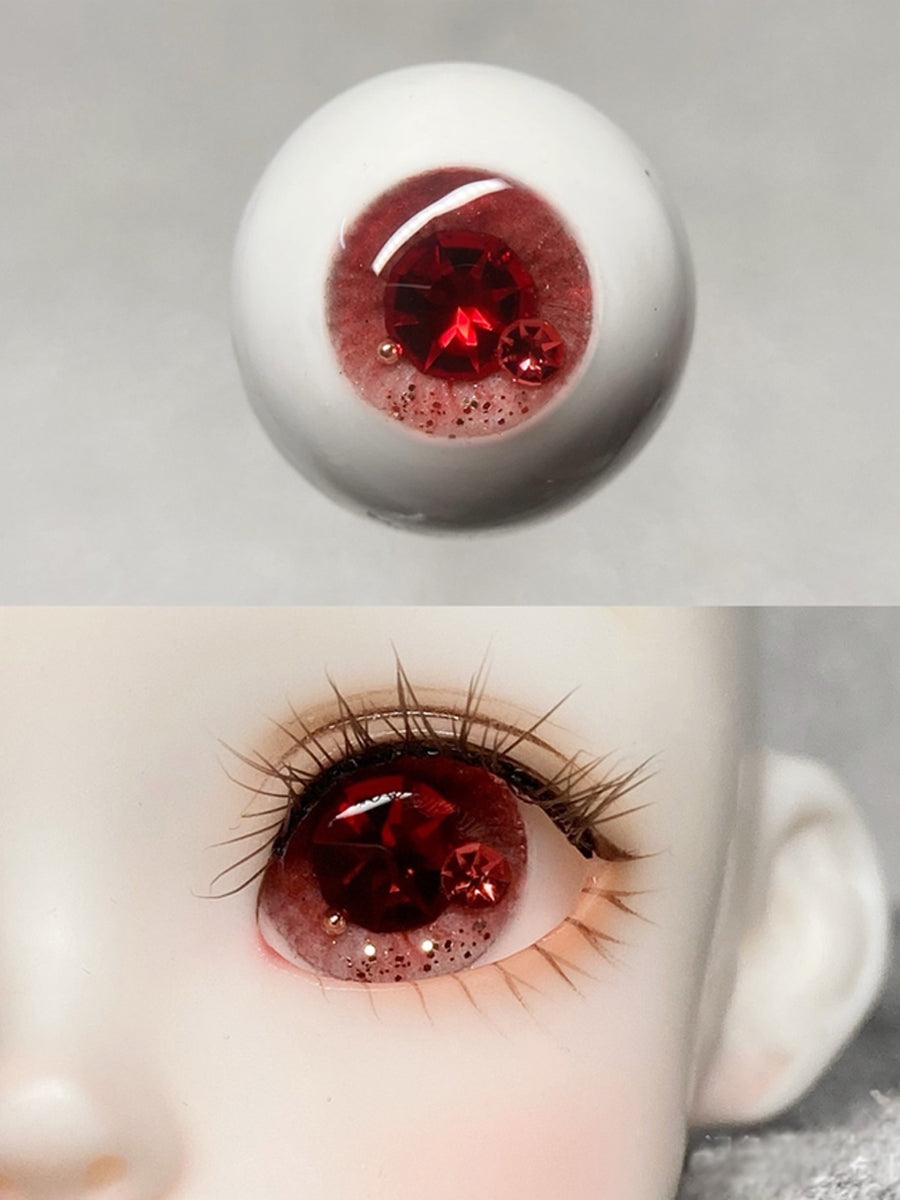 Handmade BJD Eyes, Red Tone, Crystal