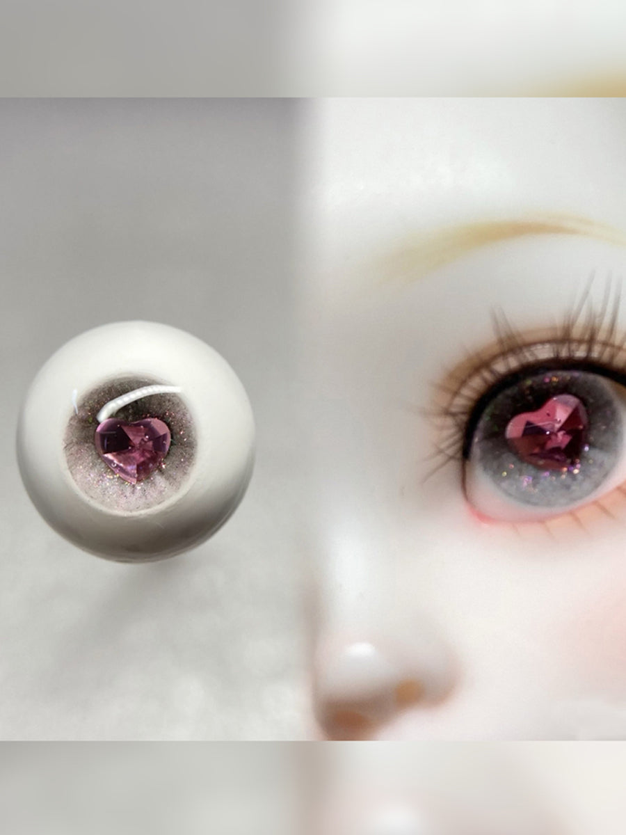 Handmade BJD Eyes, Pink Tone, Heart