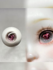 Handmade BJD Eyes, Pink Tone, Heart