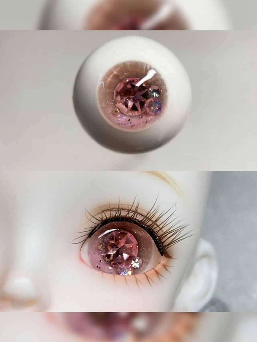 Handmade BJD Eyes, Pink Tone, Crystal
