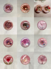 Pink Tone Crystal Blythe Eyechips - Handmade Doll Eyes - ToastDoll