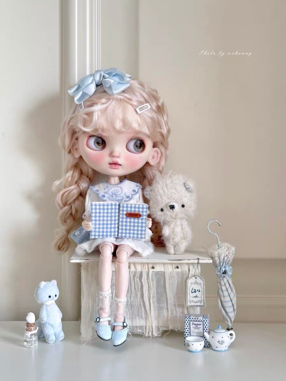 Elise Custom Blythe OOAK - Blue Sweet Doll - ToastDoll
