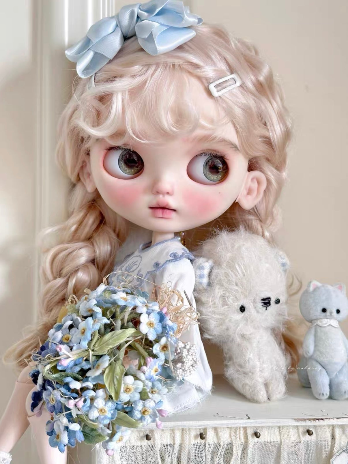 Elise Custom Blythe OOAK - Blue Sweet Doll - ToastDoll