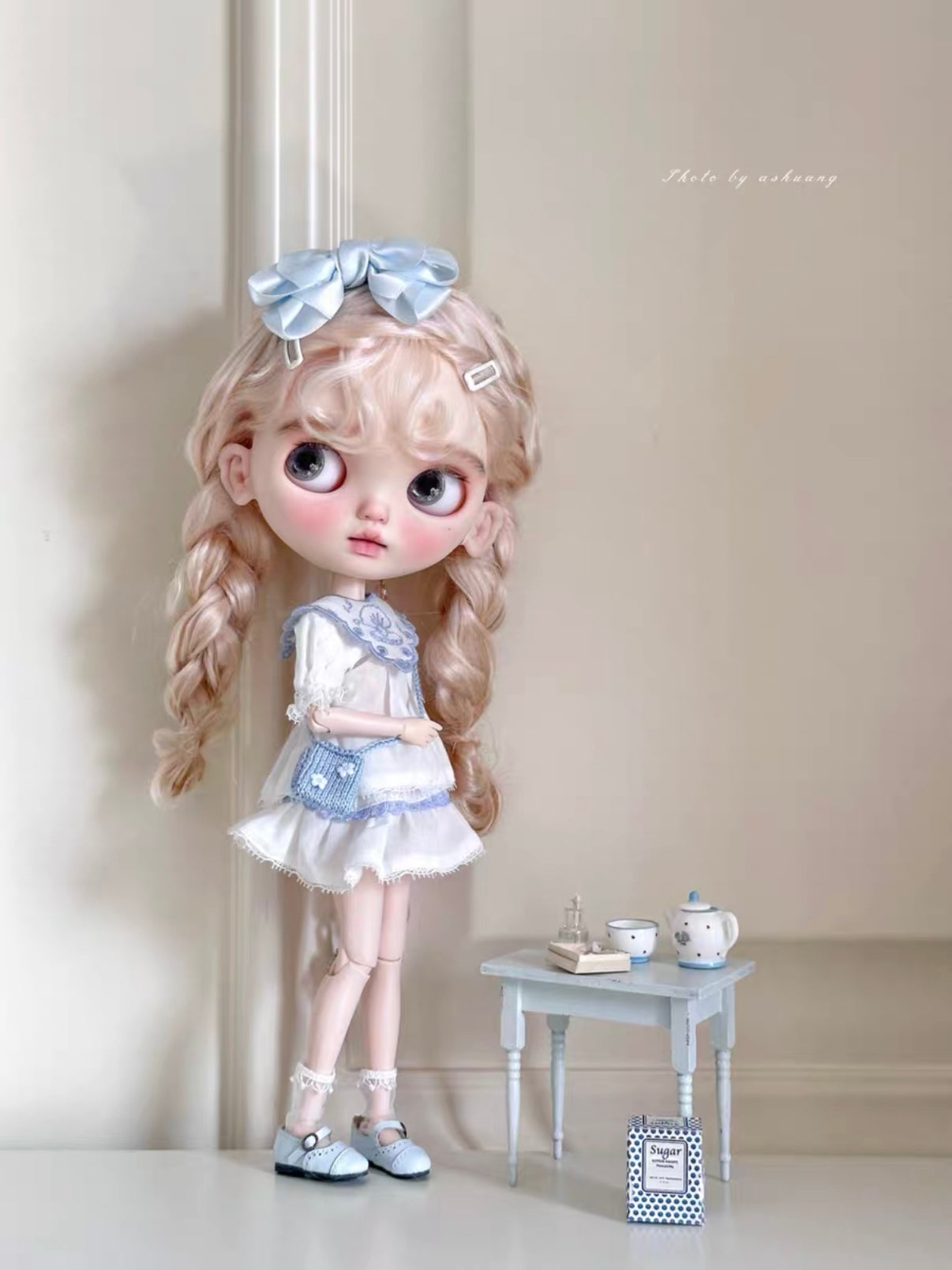 Elise Custom Blythe OOAK - Blue Sweet Doll - ToastDoll