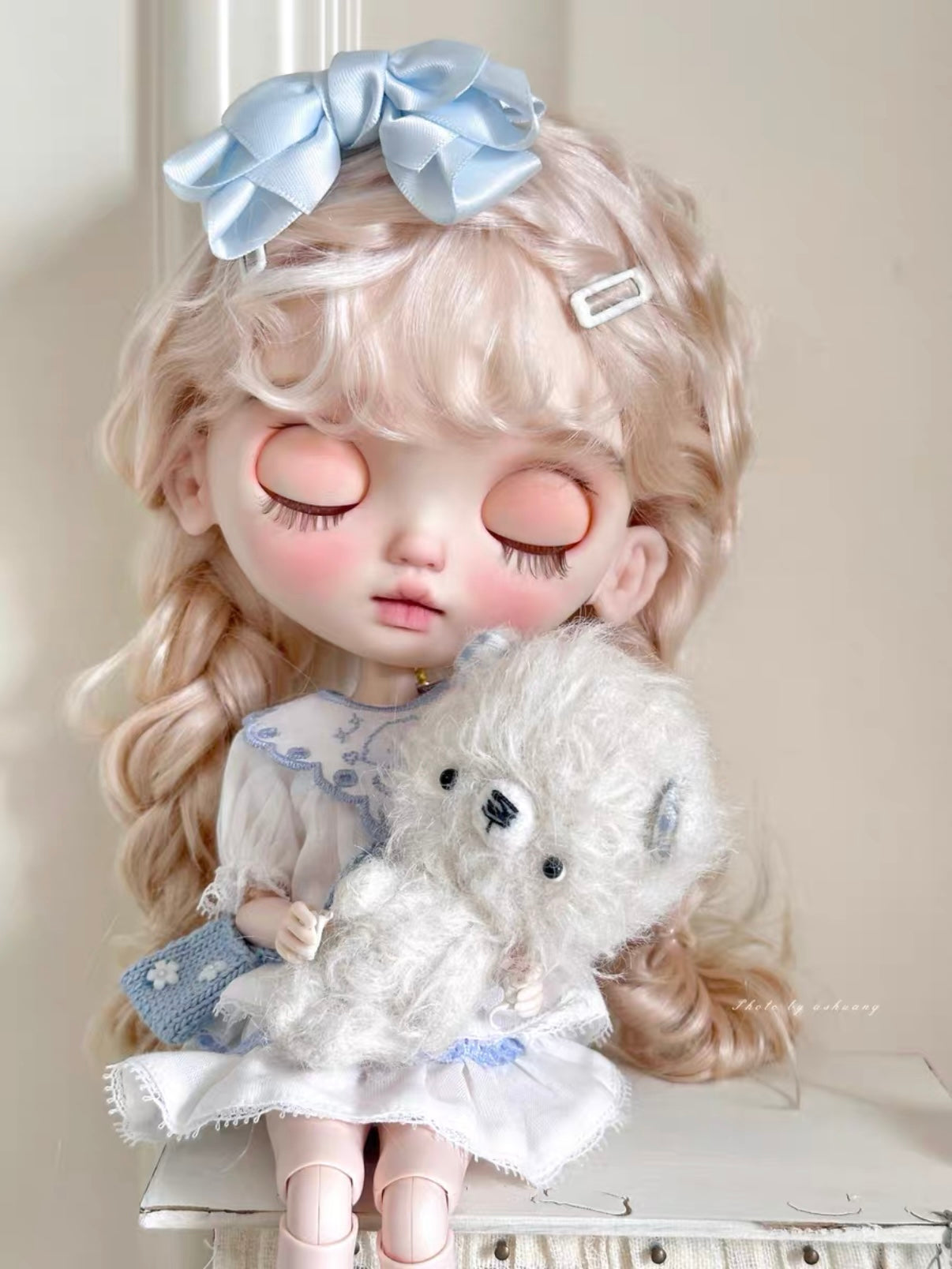 Elise Custom Blythe OOAK - Blue Sweet Doll - ToastDoll
