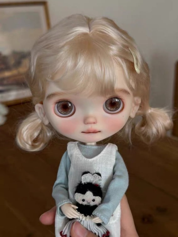 Cute Girl Custom Blythe OOAK - Blue Sweet Doll - ToastDoll