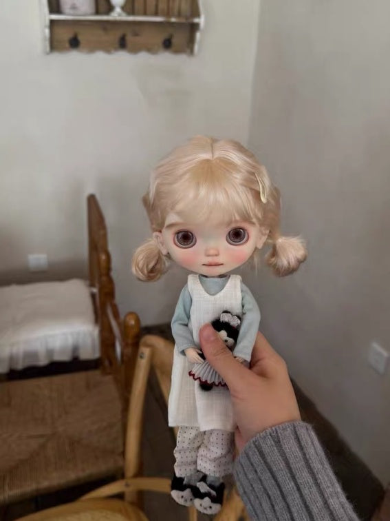 Cute Girl Custom Blythe OOAK - Blue Sweet Doll - ToastDoll