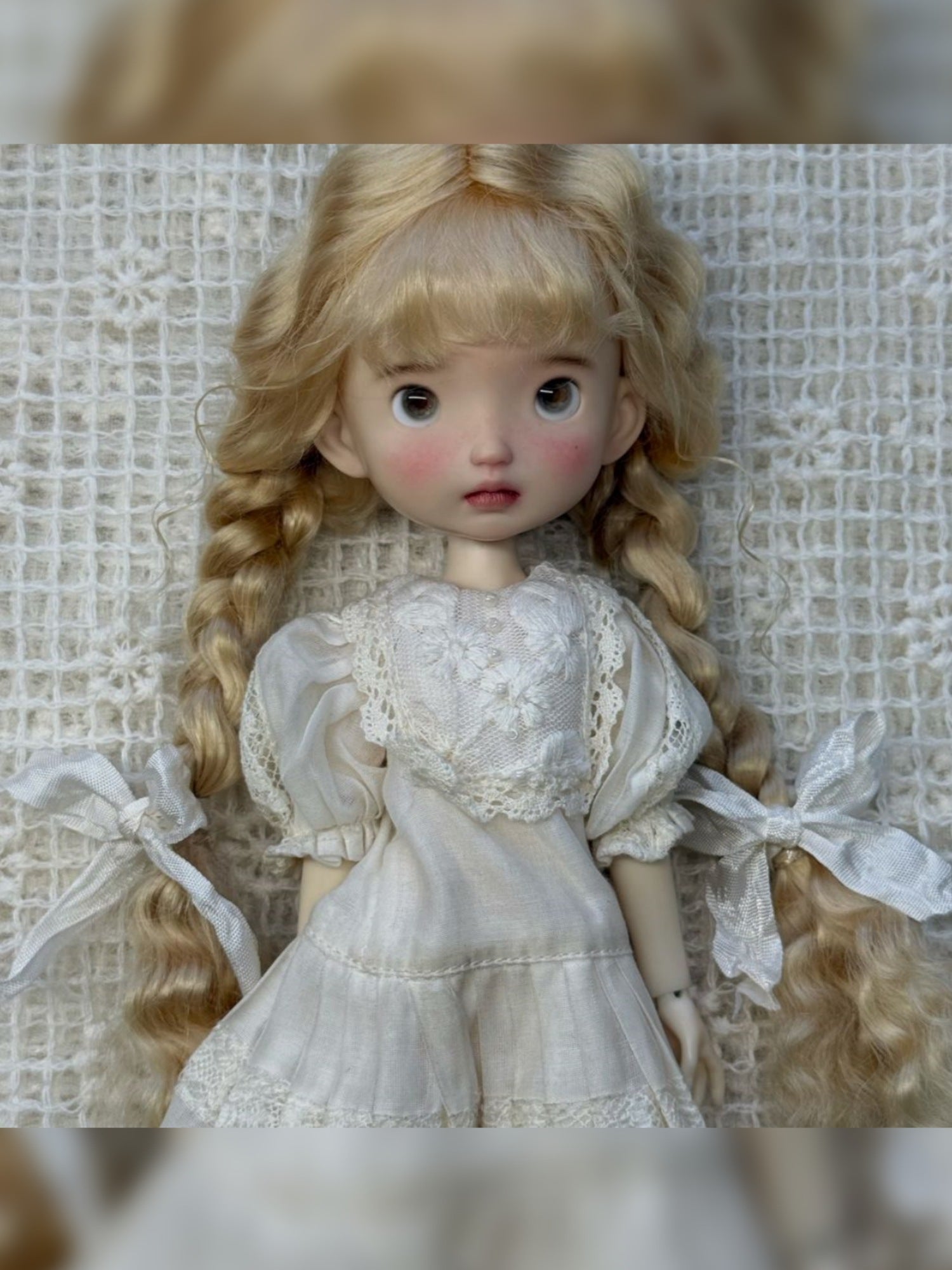 Low Twin Braids With Bangs Handmade 1/6 BJD Wig - ToastDoll