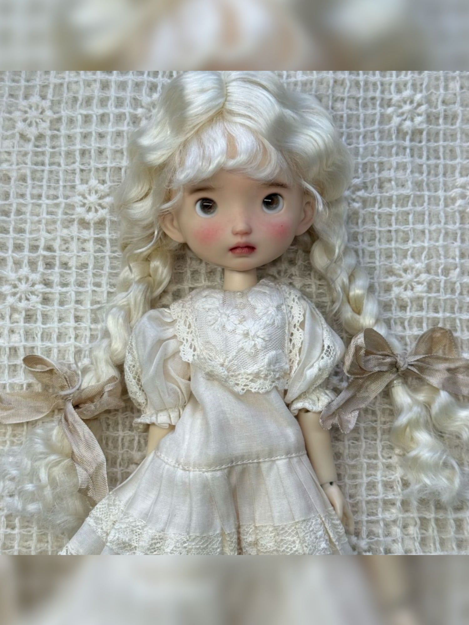 Low Twin Braids With Bangs Handmade 1/6 BJD Wig - ToastDoll