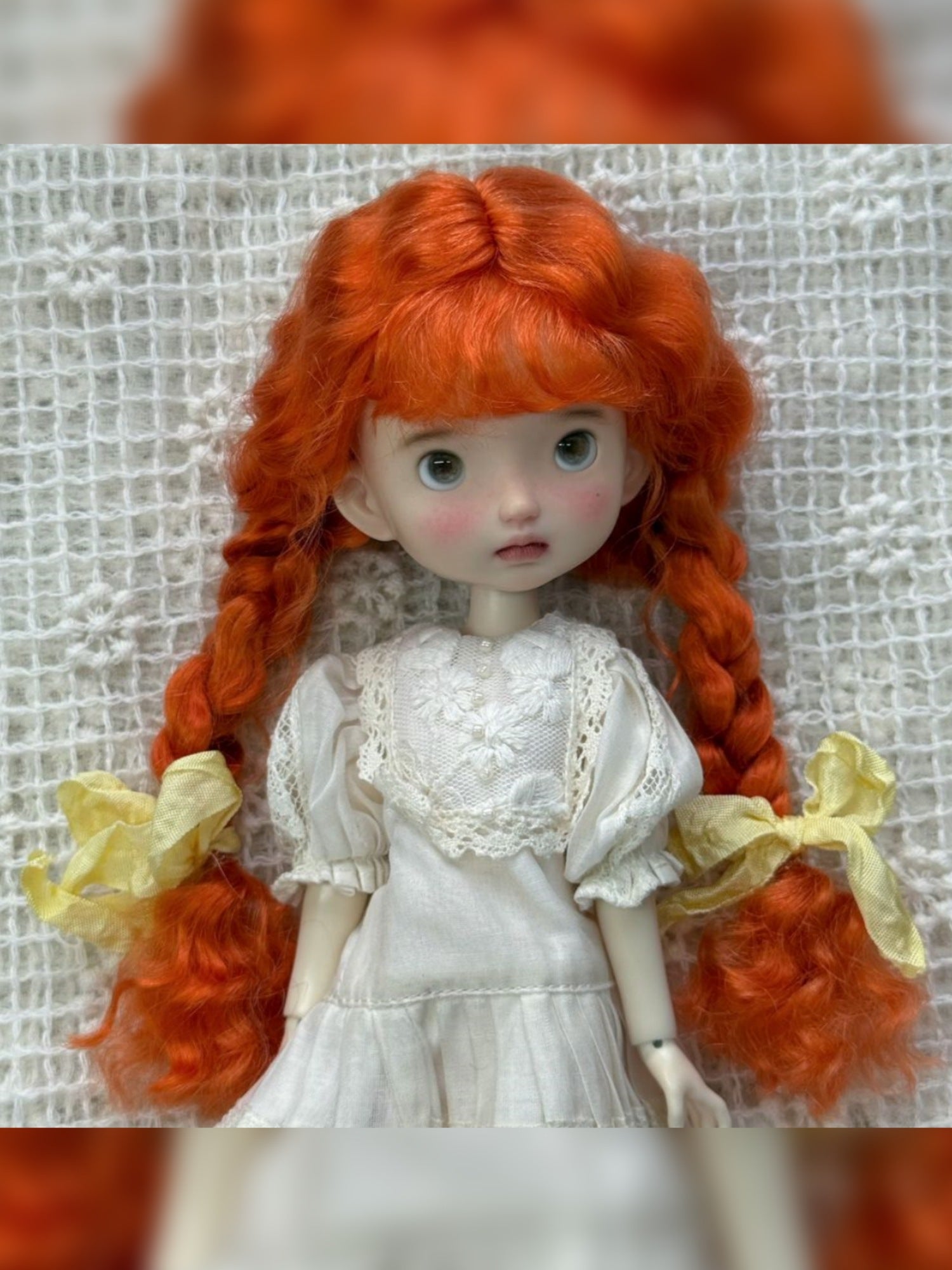 Low Twin Braids With Bangs Handmade 1/6 BJD Wig - ToastDoll