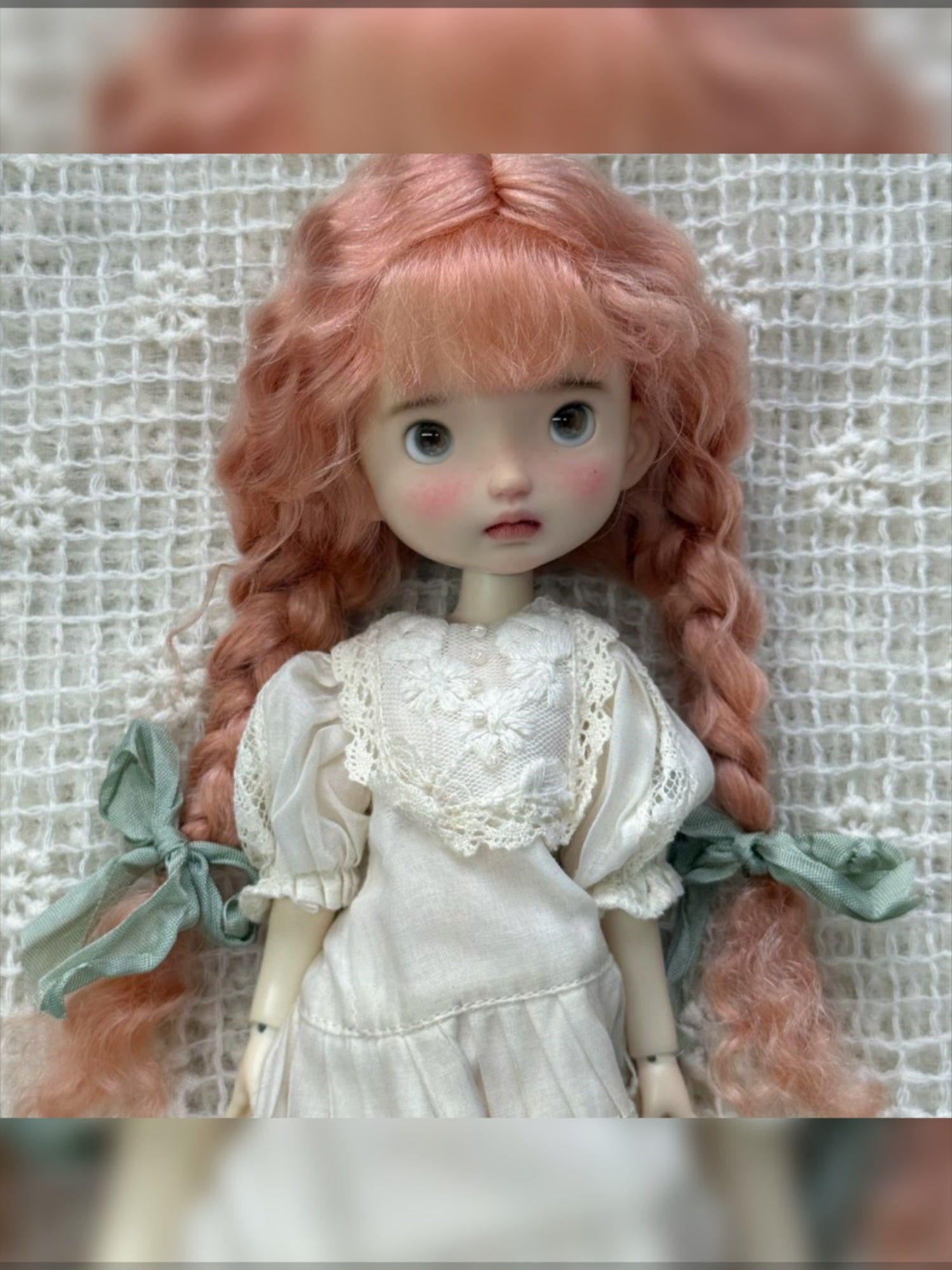 Low Twin Braids With Bangs Handmade 1/6 BJD Wig - ToastDoll