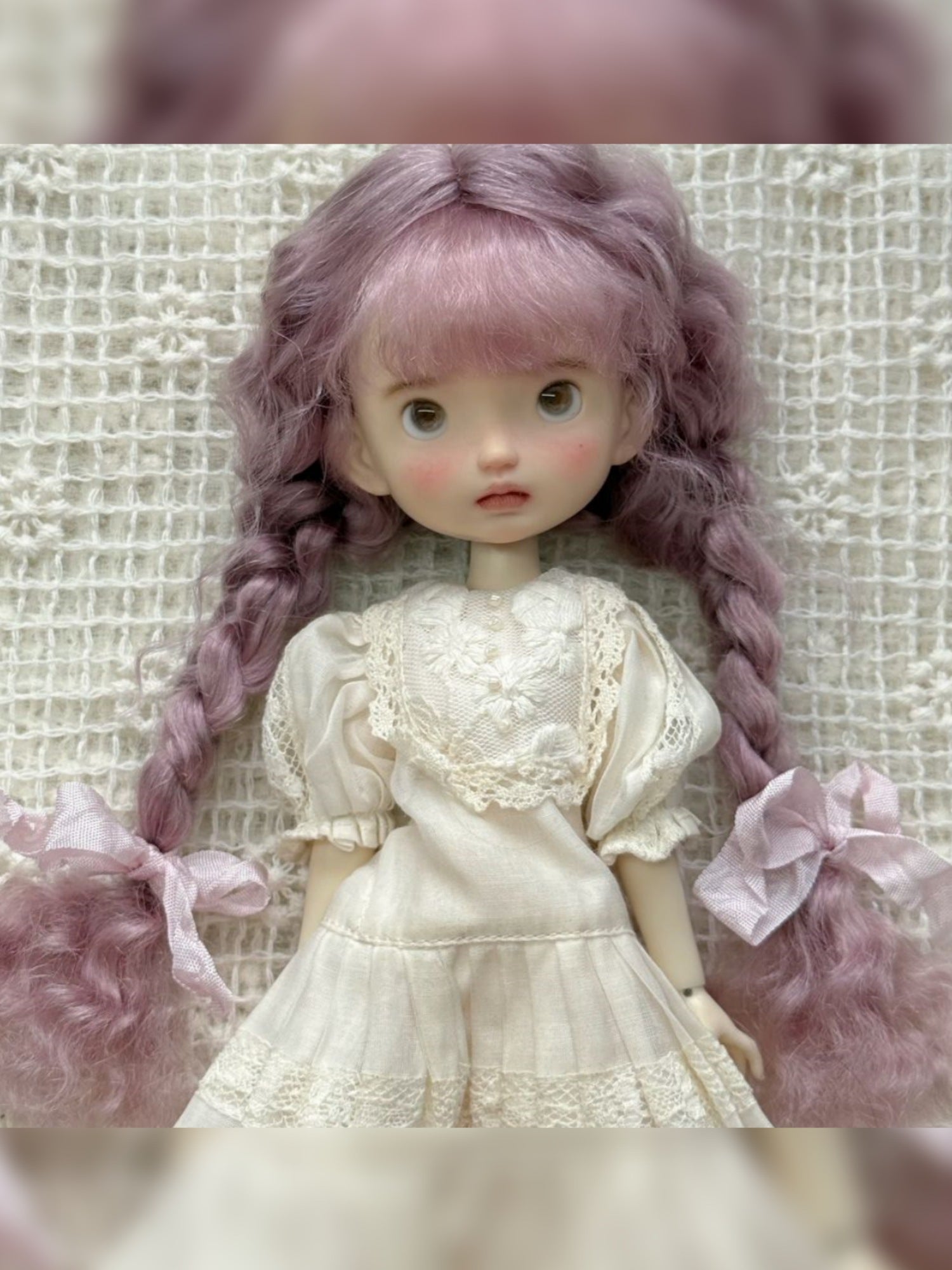 Low Twin Braids With Bangs Handmade 1/6 BJD Wig - ToastDoll