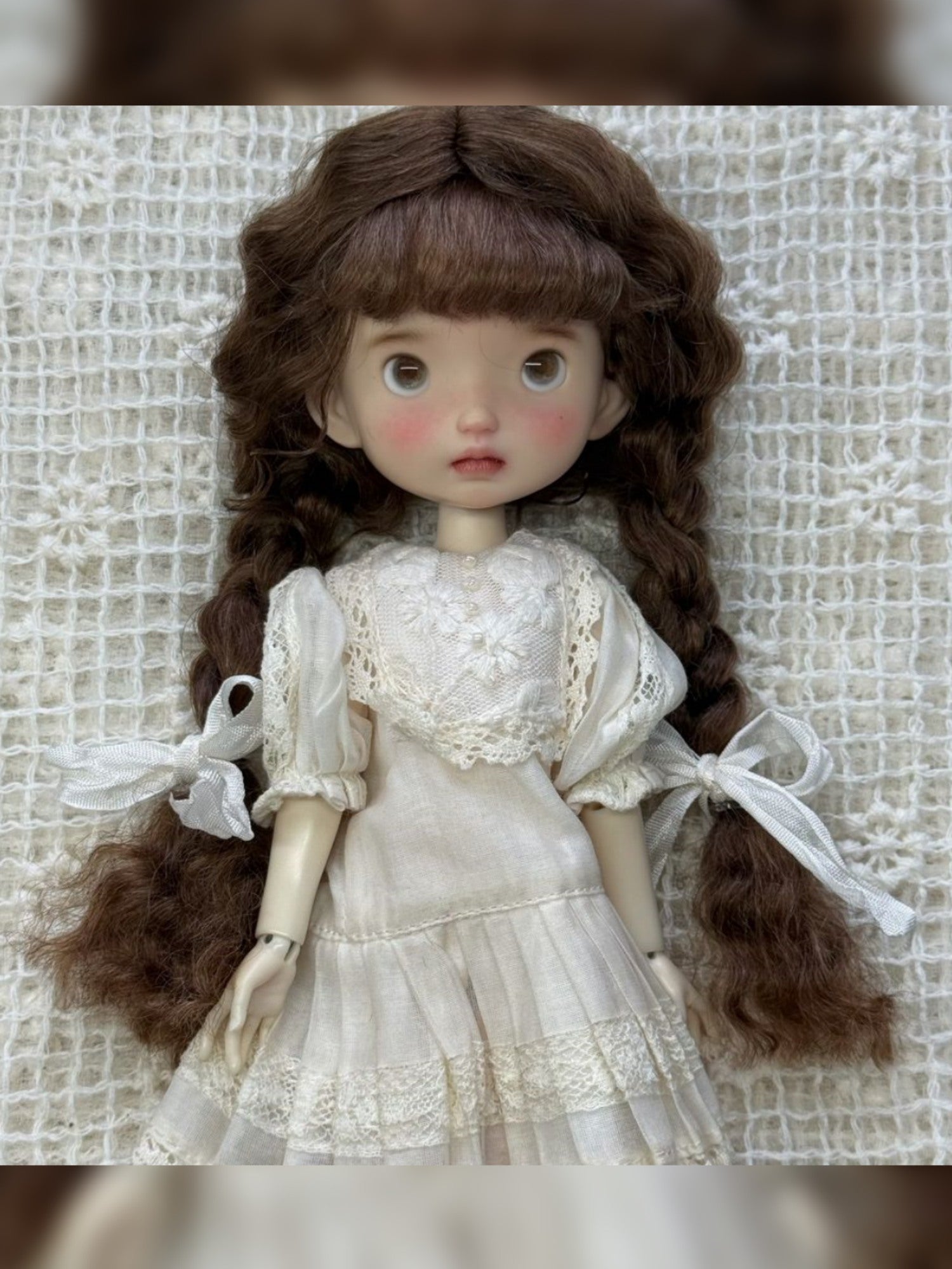 Low Twin Braids With Bangs Handmade 1/6 BJD Wig - ToastDoll