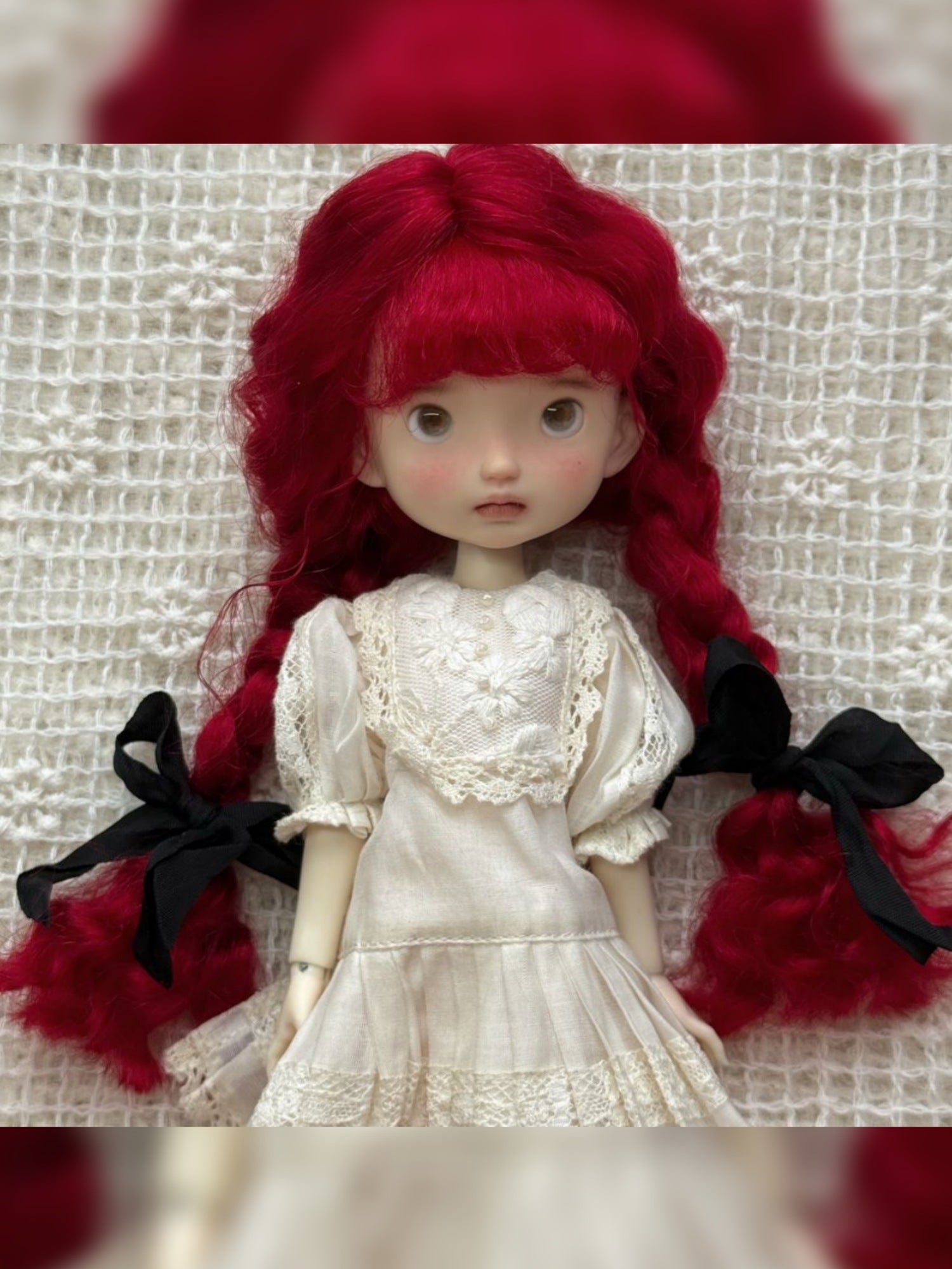 Low Twin Braids With Bangs Handmade 1/6 BJD Wig - ToastDoll