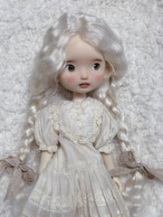 White Low Twin Braids Handmade 1/6 BJD Wig | ToastDoll